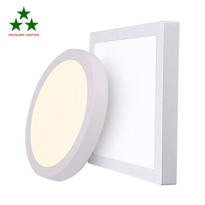 China Outdoor Mounted Indoor Surface Mounted Round Covers 6w 12w 18w 24w Square Plastic LED Panel Light Ceiling Light for sale