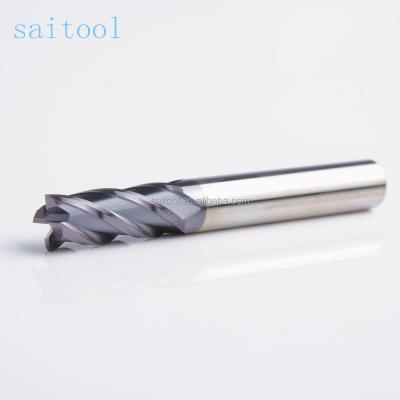 China CNC Process CNC Four Flutes Square Carbide End Mill Cutting High Hardness Metal Material for sale