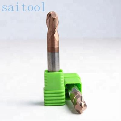 China High Speed ​​CNC Process Cutting Router Bit Two Flutes Ball Nose Bit Used Carbide End Mill Cutter for sale