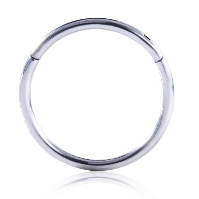 China ASTM F136 CLASSIC Titanium Silver Hinged Nose Septum Segment Ring Nose Piercing Seamless Wholesale for sale