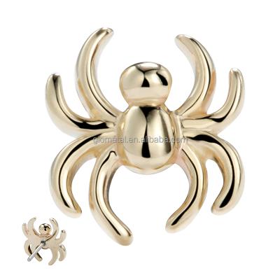 China CLASSIC 14K Gold Threadless Piercing Spider Top End Labret Body Jewelry Wholesale Ear Piercing for sale