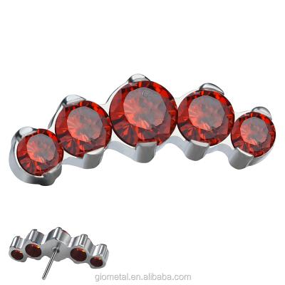 China 2021 CLASSIC Fashion Exquisite Titanium Body Jewelry Threadless Titanium Piercing Zircon for sale