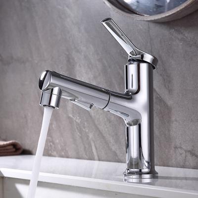 China Pull Out Spray New Model Rotate Water Faucet 3 Mode Flexible Injec Pull Out Basin Faucet Wasserhahn Bathroom Faucet for sale