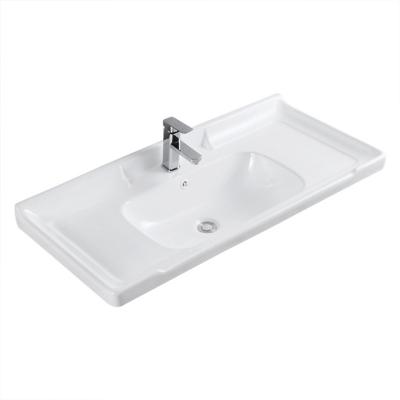 China Factory Direct Sales Vanity Basin Wash Hand Bathroom Solid Smooth Surfaces Art Cabinet Basin Ceramic Wastafel for sale