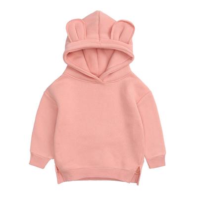 China Kids Hooded Jumper Cotton Warm Anti-wrinkle Autumn Winter Infant Toddler Baby Boys Girls Shirt Solid Sweatshirt for sale