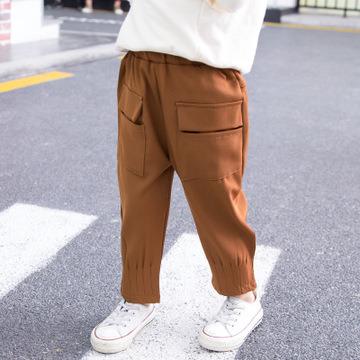 China Anti-pilling children's solid color casual beam pants 2019 children's spring long pants casual children's wear for sale