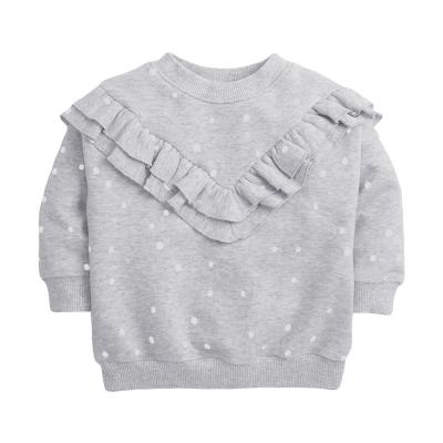 China Breathable Little Girls Shearling Long Sleeve Pullover Sweatshirt Crewneck Sweater for sale