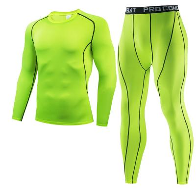 China Breathable Long Sleeve T-shirts + Pants 2 Pcs Suit Quick Dry Spandex Gym Training Fit Sets for sale