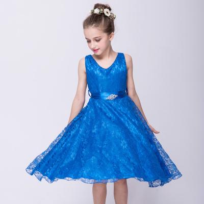 China Anti-wrinkle children's clothing girls dress girls skirt children's suits dresses lace up party dress children's clothing wholesale for sale