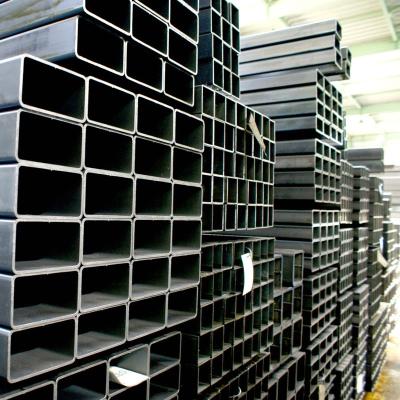 China High quality structure pipe/square tube/profile black square pipe in Tianjin factory, hollow metal iron profiles furniture section square S for sale