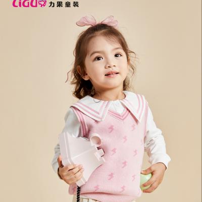 China High Quality Cute Viable Children 2-6 Year Old Cute Sweater Girl Sweater Vest for sale