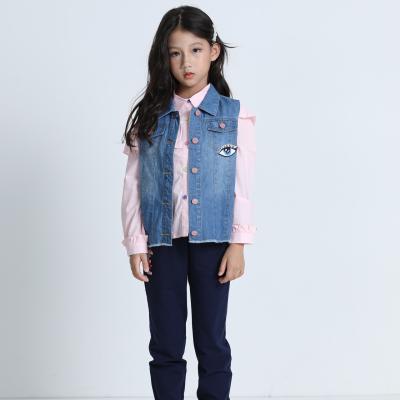 China High Quality Casual Viable Vest 3-11 Year Old Girls Cute Jacket Denim Vest for sale