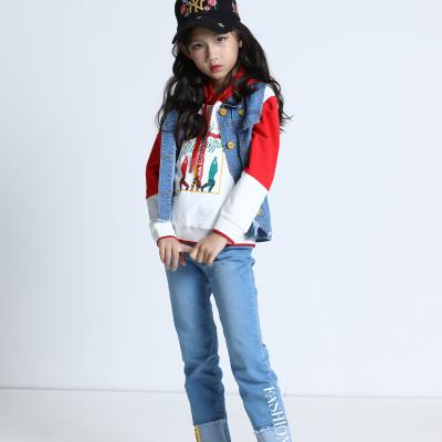 China Factory Direct Custom Made Casual Pants Viable For Kids 4-15 Years Old Girls Comfortable Jeans Trousers for sale