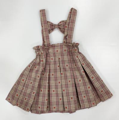 China 2021 Viable Autumn New Kids Skirt 1-6 Years Fashion Girl Plaid Suspender Skirt for sale