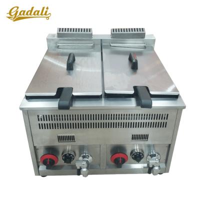 China Factory promotion chicken fryer+double tank commercial deep fryer chicken 27 kg LPG gas deep fryer for sale