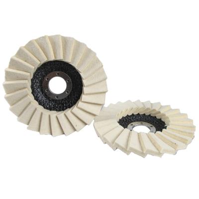 China OEM 125mm Abrasive Wool Felt Fin Polishing Disc Felt Polishing Disc For Stainless Steel Polishing for sale