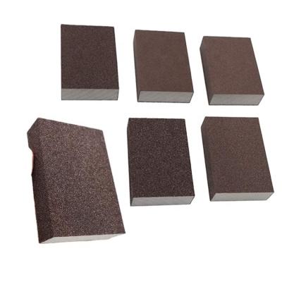 China Washable And Reusable Sponge Sand Foam Sanding Block Abrasive Block Four-sided Polishing Sponge for sale