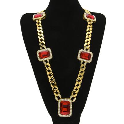 China Hot Selling Cuba Full Zircon Amazon HipHop Chunky Chain Necklace For Men for sale