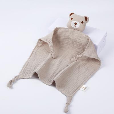 China Wholesale Portable Cartoon Muslin Organic Cotton Baby Security Blanket Anti-Static for sale