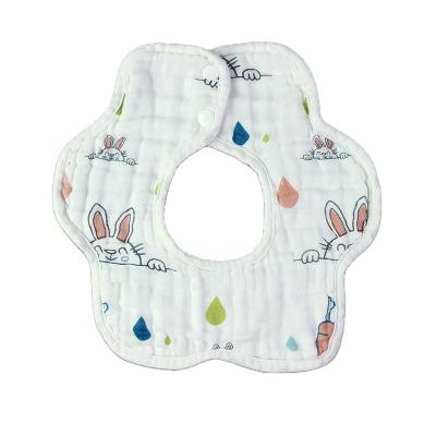 China Hot Selling Good Quality Gauze Muslin Cheap Viable 8 Layers Burp Cloth Milk 2 Pcs Set Bib Anti Spitting Baby Eating Bib for sale