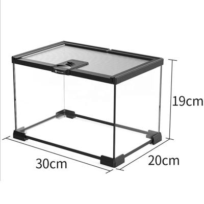 China Viable Reptile Mini Greenhouse Glass Cage For Snake Gecko 30*20*19cm for sale