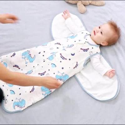 China Breathable Baby Cotton Sleeping Bag Long Sleeve Winter Cartoon Split Leg Summer Muslin Style Bamboo Baby Clothes Fit 6-12 Month Baby for sale