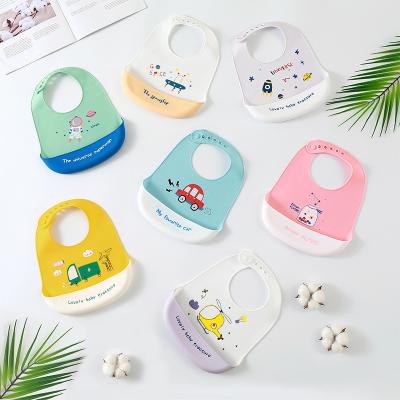 China Antibacterial Silicone Baby Bibs Easily Scrub Clean Adjustable Fit Comfortable Soft Waterproof Bib Keeps Staining for Babies and Toddlers for sale