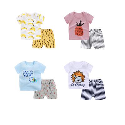 China High Quality Anti-Static T-shirt 2pcs Children Clothes Set Kids Summer Suit Baby Boy Summer Clothing Set for sale