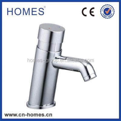 China Non-Concussive Metered Mono Basin Mixer Tap Hot Cold Water Self-closing Taps Faucets for sale