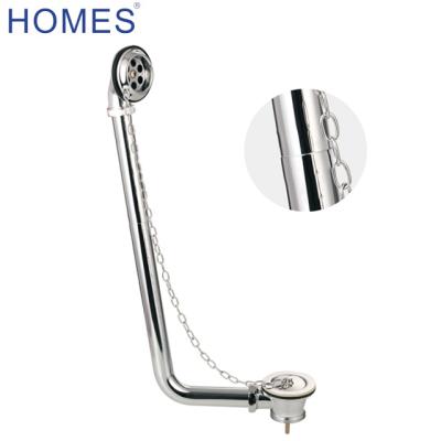 China Overflow Ce Certified Drainer Brass Overflow CE Certified Bath Drainer With Adjust Tube Plug And Daisy for sale