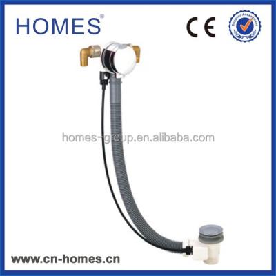 China High quality draier high quality brass Bath filler with AUTOMATIC drainer with waste plastic tube &plastic body for sale