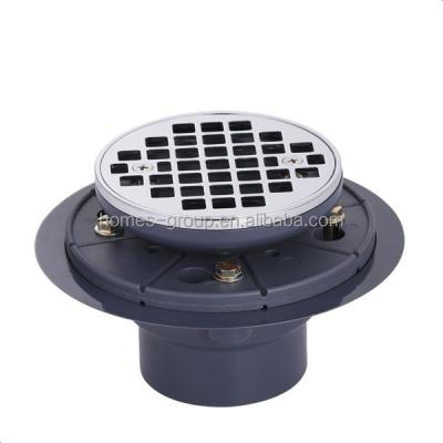 China Round Shower Drain Luxury Plastic Shower Drain With Base In Polish Chrome Finish for sale