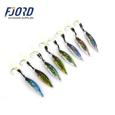 China Slow Lead Jig Lure New Mixed Color FJORD New Design 3D Printed 40g 60g Fish Form Lead Jig Fishing Lure Casting Metal Jig for sale