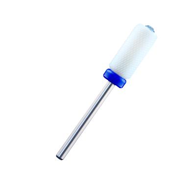 China Good Quality Ceramic Barrel Shape Nail Drill Bit With Rhinestone Top For Nail Salon for sale