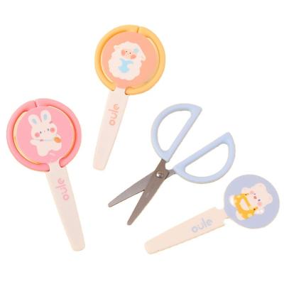 China OULE Design Office Stationery Supplier Small Ergonomic Animal Scissors For Office With Scissors Case for sale