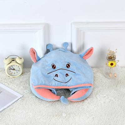 China Airplane PORTABLE Wholesale Car Cartoon U Shaped Pregnancy And Neck Support Travel Nursing Pillow With Hat Hoodie for sale