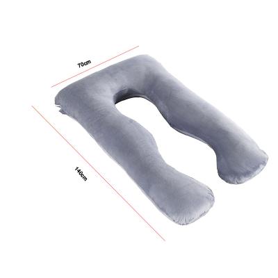 China Pharmadoc New Design Pregnancy Spine Abdomen Pillow Gray U-Shape Anti-Static Pregnancy U Shaped Maternity Pillow for sale