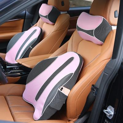 China Adjustable Business Car Neck Pillow/Luxury Ergonomic Memory Foam Car Support Back Cushion Set Rest Lumbar Support Car Neck Cushion Head Pillow for sale