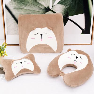 China Wholesale Custom Viable High Quality Breathable Car Memory Foam Back Cushion Neck Pillow Set for sale