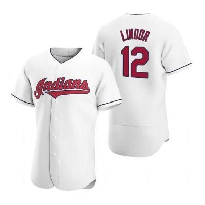 China Antibacterial Best Quality Customize Your Name Logo Cleve Land Indian Embroidered Baseball Jersey 12 Francisco Lindor for sale