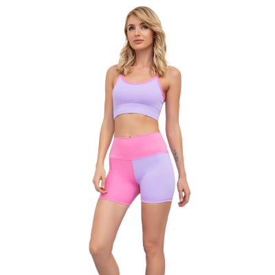 China Color Matching Sports Suits Fitness Suits Sportswear Breathable Exercise Top Sports Shorts Tops Yoga Seamless Clothes for sale