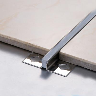 China Modern Stainless Steel Metal Aluminum Movement Joints Black Gray Infiller Floor Tile Expansive Joints for sale