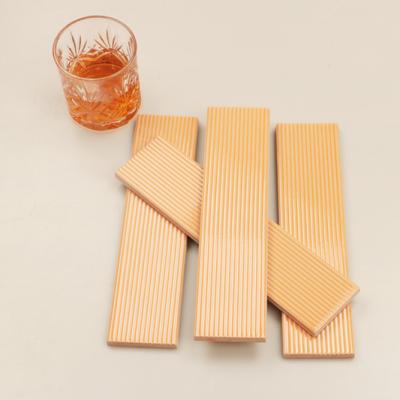 China Glazed Metallic Tiles 65*265mm Tile For Hotel Lobby Decoration Rectangle Yellow Stripe Shape for sale