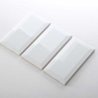 China Rustic Tiles White Beveled Matt Decoration Subway Tile 3d Wall Tiles for sale