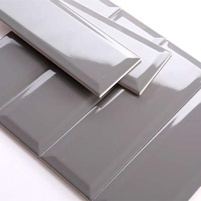 China Gray Bevel Living Rooms Interior Wall Tile Design Floor Tile Rustic Plastic Glossy Kitchen Tile Kitchen Backsplash Ceramic Backsplash for sale