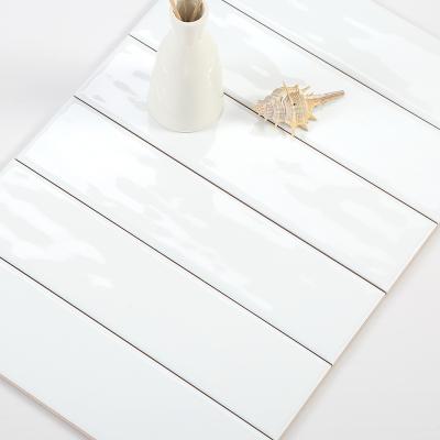 China Rustic White Edge Wave Surface Tiles Flat Subway Tile Factory for sale