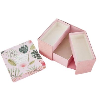 China Luxury custom handmade 2 tray rotatable lid gift box for sale