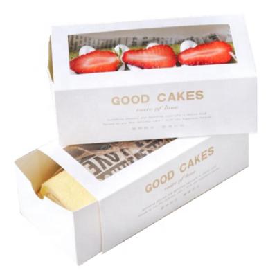 China Custom disposable clear window for sweet bakery paper packaging custom cake boxes for sale