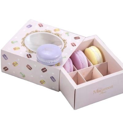 China high quality colorful custom printed with round clear window outside for macron packaging paper boxes for sale