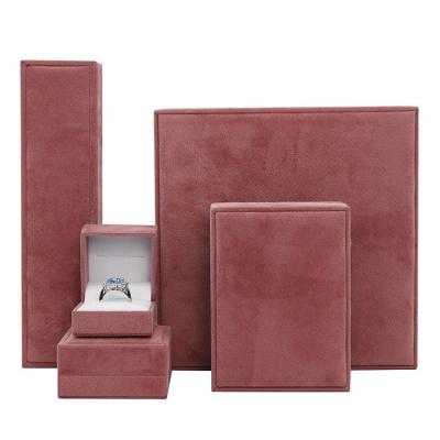 China Customized gorgeous velvet suede jewelry packaging boxes for Necklaces rings bracelets earrings for sale